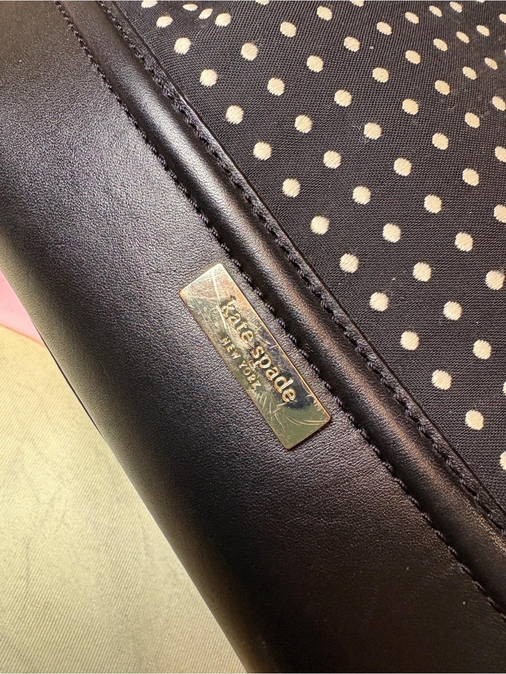 kate spade Black and White Polka Dot Dome Satchel. Strap,Dust-bag, Shopping Bag - Picture 2 of 13